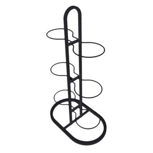 Ioensy - Estante De Almacenamiento De Pelotas De Baloncesto Multifuncional De Metal Para Gimnasio Interior, Rugby, 6 Niveles, Negro