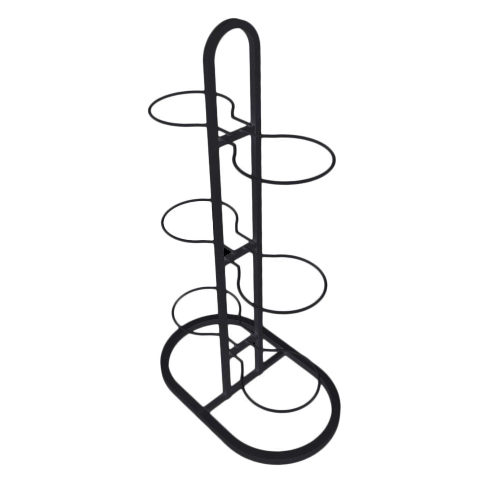 Ioensy - Estante De Almacenamiento De Pelotas De Baloncesto Multifuncional De Metal Para Gimnasio Interior, Rugby, 6 Niveles, Negro