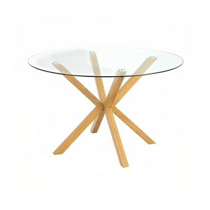 Klik Muebles - Mesa De Comedor Redonda De Vidrio Cross 120Cm