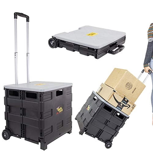 Rolling Crate dbest products - Carrito rápido plegable (36 kg), color gris