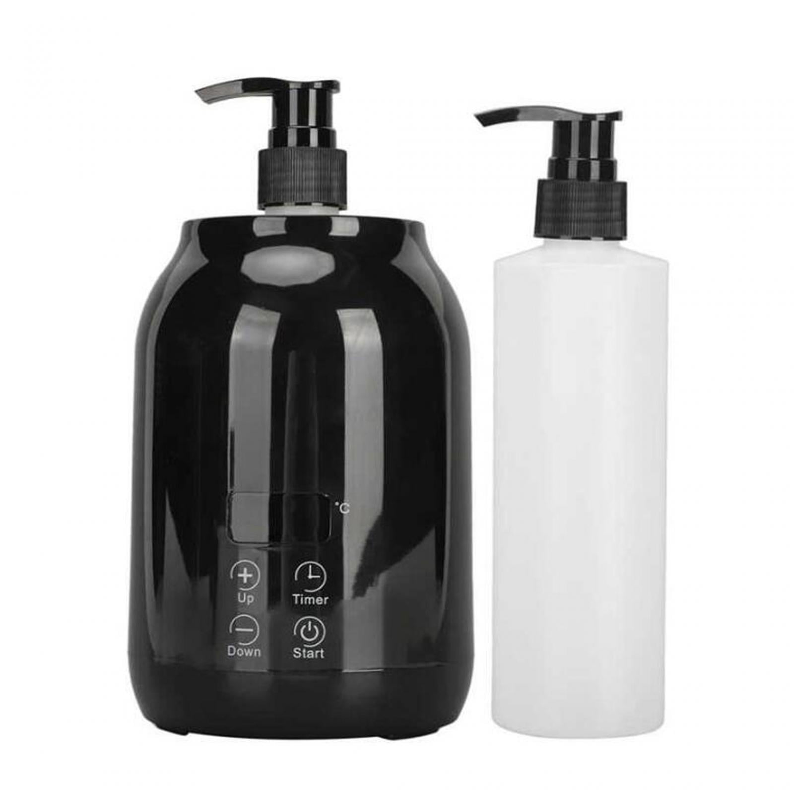 Magideal - Calentador De Aceite De Masaje Para Una Sola Botella Con 2 Botellas Vacías, Calentador De Aceite Pequeño Profesional Multifunción Para Salón De Spa, C Negro
