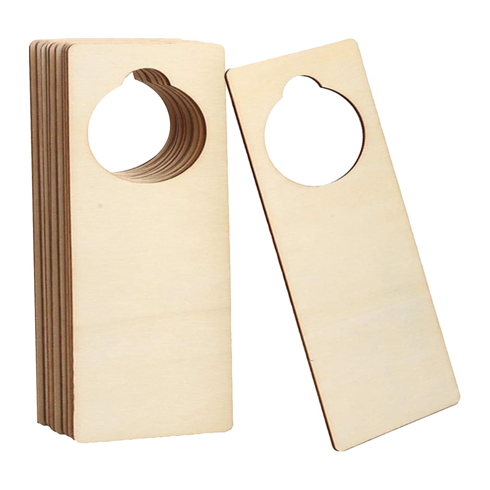 Magideal - 10 Perchas De Perilla De Puerta Sin Terminar, Letreros De Perilla De Puerta De Madera En Blanco, Etiquetas Colgantes Creativas Y Ligeras Portátiles Pa Rectángulo