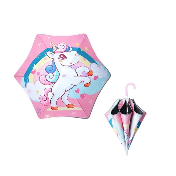Paraguas Sombrilla Infantil para Lluvia y Sol Ultra Resistente Unicornio