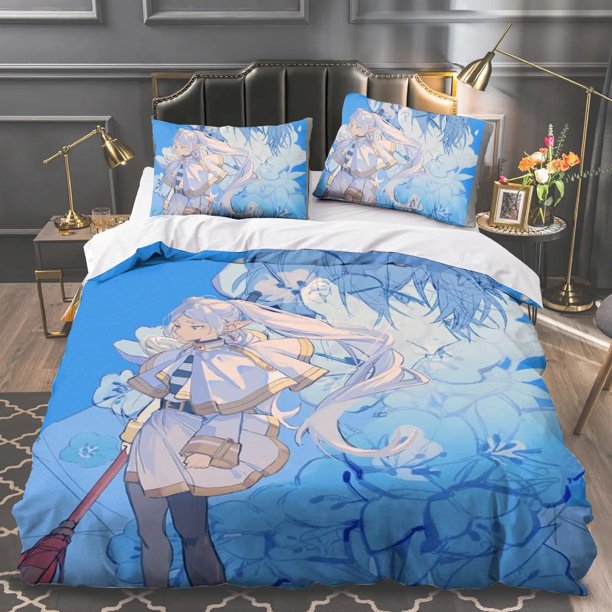 Anime Frieren: Beyond Journey's End Bedding Set Boys Girls Twin Size Duvet Cover Pillowcase Bed boys Adult Bed Sheets