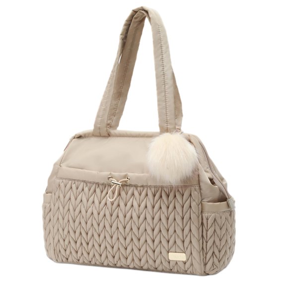 Bolso tipo tote para pañales LUKJOJO Asha Beige 38x13x32 cm