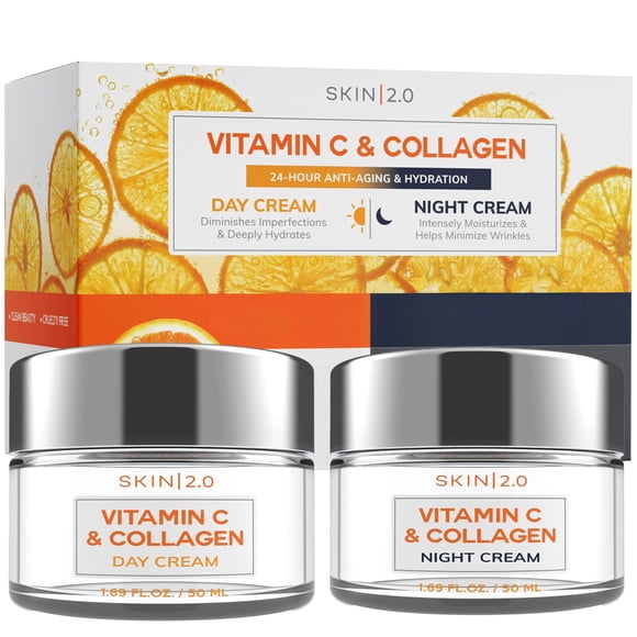 Crema Hidratante Con Vitamina C Y Colágeno 50 Ml X 2