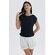 thumbnail image 1 of Polera Mujer Cuello Bote Textura Negro, 1 of 4