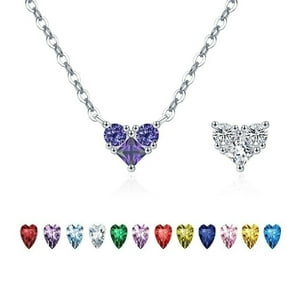 1 - Colgante Con Colgante De Corazón De Plata De Ley