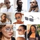 thumbnail image 5 of Gafas de sol rectangulares sin montura retro para mujer y hombre, lentes tintadas, montura de metal dorado, gafas cuadradas vintage sin montura., 5 of 6