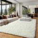 thumbnail image 1 of Alfombra PAGISOFE, blanca y esponjosa, 150 x 210 cm, para sala de estar, 1 of 9