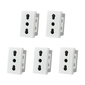 Genérico - Pack 5 Modulo Tomacorriente 10/16A 250V Blanco