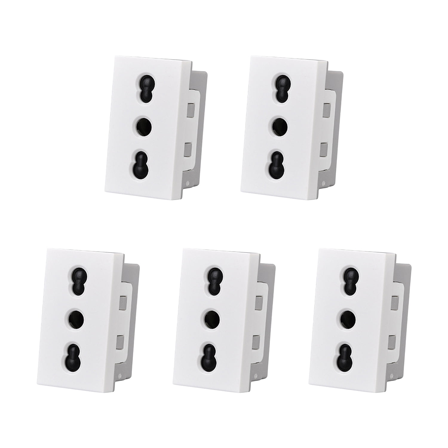 Genérico - Pack 5 Modulo Tomacorriente 10/16a 250v Blanco