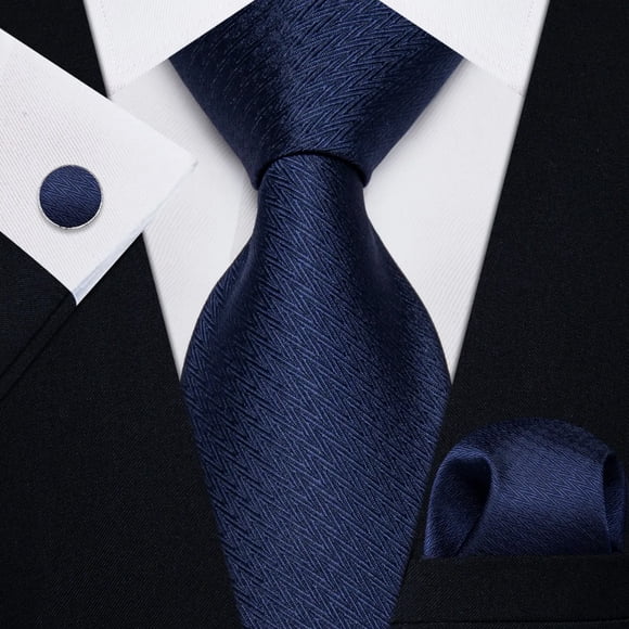 Set Corbata, Pañuelo Y Colleras Azul
