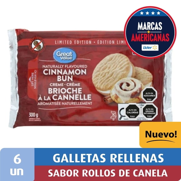 Galleta Rellena Sabor Rollo de Canela, 300 g