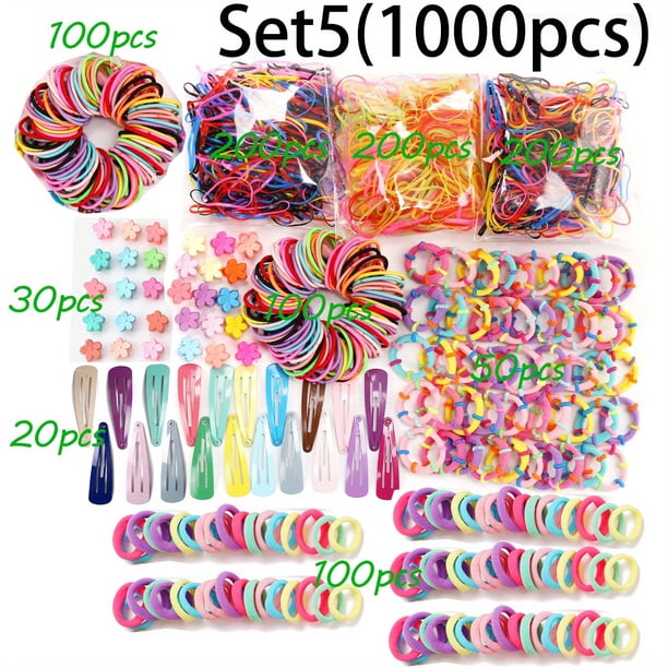 Colorful Hair Ties Set Hair Scrunchies For Girls Women, Elastic Ponytail Clips Holders Rubber Band For Hair, Traceless Hair Ropes Set Hair Elastics For Baby