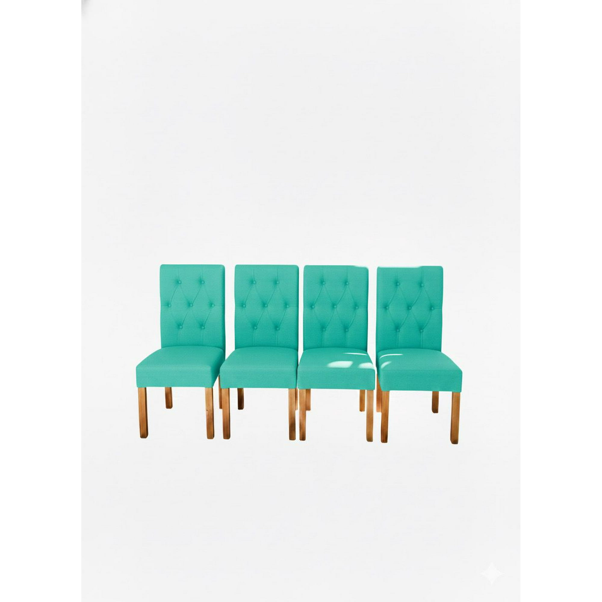 Vitelio - Pack 4 Sillas De Comedor De Madera Capitonés