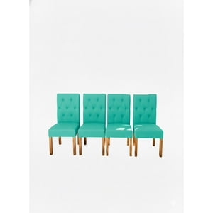 Vitelio - Pack 4 Sillas De Comedor De Madera Capitonés