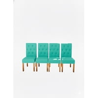 Vitelio - Pack 4 Sillas De Comedor De Madera Capitonés