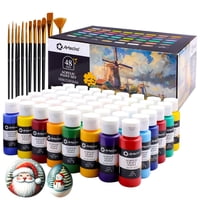 Set De Pintura Acrílica Artecho 48 Colores 59 Ml Con 12 Pinceles