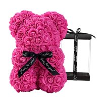 Magideal - Oso De Peluche Con Forma De Rosa, Ideal Como Decoración Para Aniversarios, Fiestas, Bodas, Flores Artificiales Con Caja De Regalo Para Esposa Y Novia.