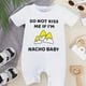 thumbnail image 1 of Baby Boys And Girls Cute "Do Not Kiss Me If I'm Nacho Baby" Short Sleeve Romper Jumpsuit Clothes, 1 of 5