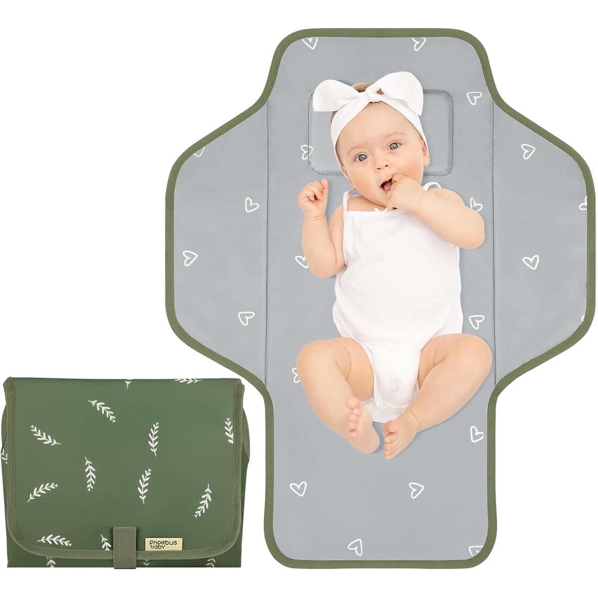 Vyse - Cambiador Portátil Bebé Impermeable Nylon Verde Salvia