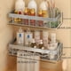 thumbnail image 4 of Maximize Your Bathroom Space with Our Modern 1pc Punch-Free Bathroom Storage Rack - Durable, Rust-Resistant, and Wall-Mounted for Quick and Easy Installation!, 4 of 4