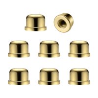 Magideal - 8 Uds. Perillas De Lámpara Sólidas Tapas Superiores Roscadas Accesorios De Decoración De Lámpara 1/4-27 Hilo 1/2 Pulgadas De Alto Para Arpa De Lámpara Dorado