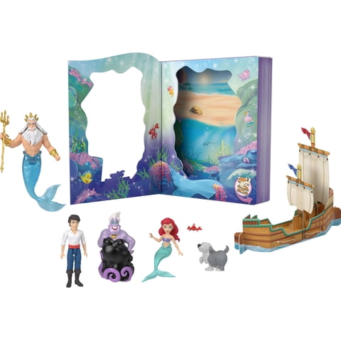 Toy Mattel Disney Princess Ariel Mermaid Con 4 Muñecas Y 2 Figuras