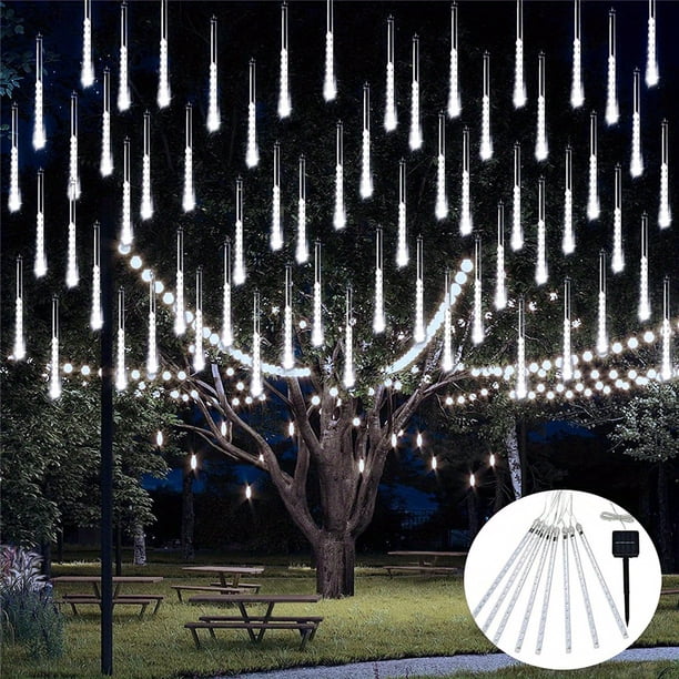 1pc Solar Meteor Rain Lights, Outdoor Waterproof Solar String Lights, 8 Tube 192LEDs/288LEDs Solar Christmas Tree Lights For Tree Wedding Xmas Holiday Party Patio