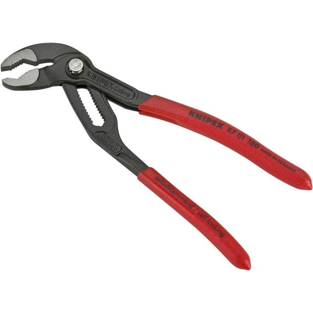 Alicates para bombas de agua Knipex Cobra 87 01 180, empuñadura de plástico de 18,5 cm