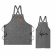 thumbnail image 1 of Pechera Delantal Cocina Barbacoa Parrilla Premium Peluquero Gris, 1 of 5