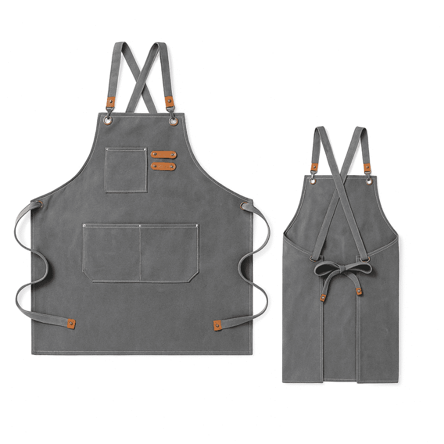 Telotenemos - Pechera Delantal Cocina Barbacoa Parrilla Premium Peluquero Gris