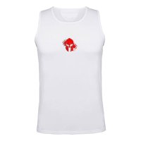 Persodesign - Polera Dryfit Espartano Blood Musculosa Tank Gimnasio Talla M Blanco Hombre