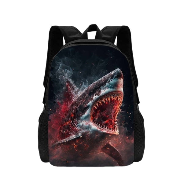 Mochila 3D Shark Print Children's School Bag Cartoon Animal Print Boys and Girls School Bag Lightweight Children's Backpack