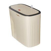 Magideal - Cubo De Basura Estrecho Y Delgado, Cubo De Basura Nórdico Con Tapa Tipo Prensa, Contenedor De Basura, Cubo De Basura Para Baño, Estudio, Lavandería, Amarillo