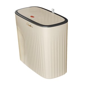 Magideal - Cubo De Basura Estrecho Y Delgado, Cubo De Basura Nórdico Con Tapa Tipo Prensa, Contenedor De Basura, Cubo De Basura Para Baño, Estudio, Lavandería, Amarillo