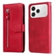 thumbnail image 1 of Funda tipo cartera para Tecno Spark 40 4G con bolsillo con cremallera y ranuras para tarjetas – Función de soporte Rojo, 1 of 5
