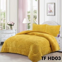 Aladdins Shop - Cobertor De Invierno Texturizado Con Chiporro 2 Plazas Mariposas Amarillo