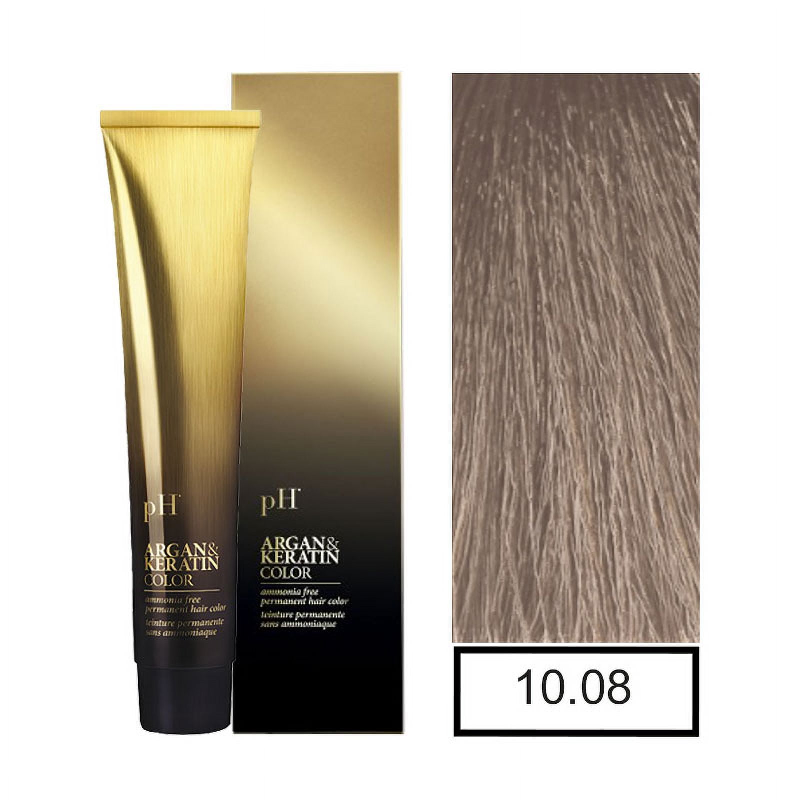 Ph - Tinte Permanente Sin Amoníaco 10.08 Rubio Platino Natural Perla + Oxidante