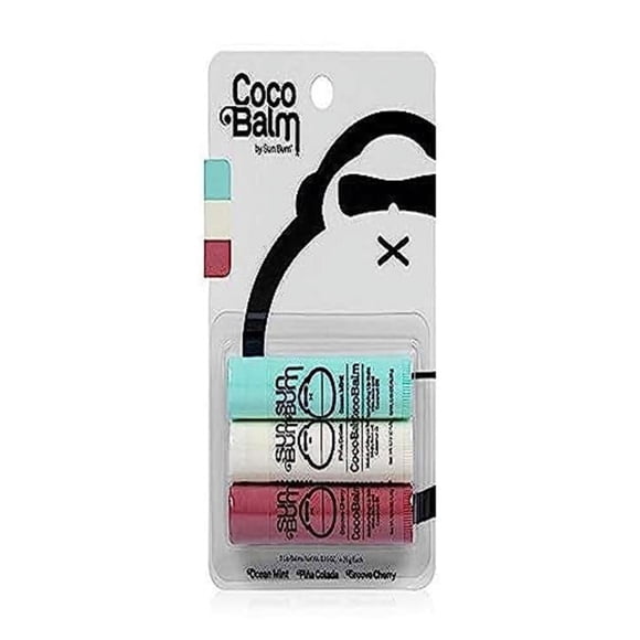 Bálsamo labial Sun Bum Cocobalm hidratante con aloe de 4,4 ml en barra, paquete de 3