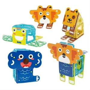 Otuti - Bloques 3D Magneticos Figuras Animalitos Construcción 35 Pcs