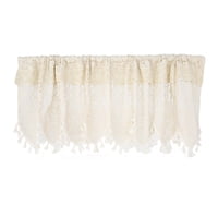 Xusx111 - Cortina De Ganchillo Retro Valance Para Ventana De Cocina Niveles De Cortina De Boho Para Decoración De Café Barra Bolsillo Cortinas Cortas De Granja Para Divisor De Habitación Cortina De Pu