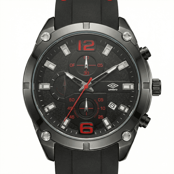 Reloj Análogo Hombre Umbro Plus Negro/Rojo UMBP-1500-90