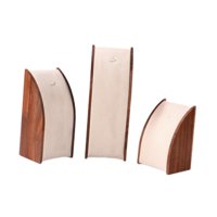 Ioensy - 3 Piezas De Soporte De Exhibición De Joyas De Madera De Nogal Elegante Para Escaparates De Tiendas, Mostrador Curvo