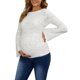 thumbnail image 4 of INSPIRE CHIC Camisetas de Maternidad para Mujeres de Manga Larga Camisas de Trabajo Florales Modernas Blusas Ajustadas para Embarazadas Túnicas 2XL Blanco, 4 of 6
