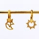 thumbnail image 3 of Aros Argollas Colgantes Eclipse, Dijes Sol, Luna y Estrella, Plata 925 enchapada en Oro 18k, 3 of 4