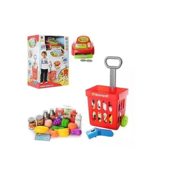 Mini Carrito Supermercado Niños Caja Registradora Sonido