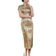 thumbnail image 1 of Vestido cheongsam de diez hebillas, desfile de ropa de verano, etiqueta larga, corte entallado, 1 of 5