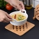 thumbnail image 4 of 4 posavasos de bambú natural lavables y resistentes al calor, cuadrados y redondos, con escurridor para cuencos, ollas y platos de cocina., 4 of 8